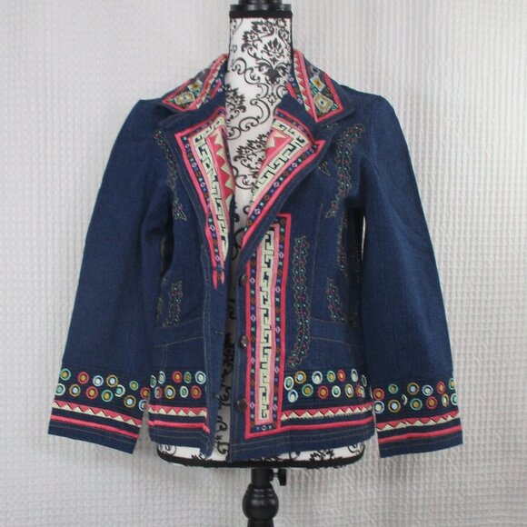 ENTICE Embroidered Denim Jacket Size Small - Picture 8 of 8